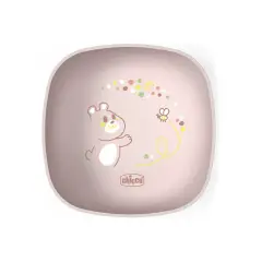 Chicco Ciotola Pappa 6+ Mesi - Con Coperchio in Silicone Rosa