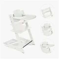 Tripp Trapp Bianco Bundle Con Baby Set E Vassoio