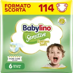 Babylino Sensitive Economy Pannolini Taglia 6 - 13/18 Kg - 38 Pezzi Per Confezione X