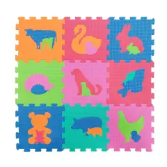 Tappetino Eva Puzzle Mat Animali – 9 Pezzi (30x30 cm, Spessore 1 cm)