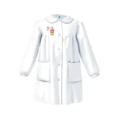Grembiule Bambina Asilo Milk Shake Bianco 5 Anni