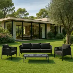 Salotto da Giardino Garda Alluminio Antracite 5 posti Salmar