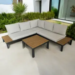 Salotto Vieste Lounge Angolare Antracite In Alluminio Salmar