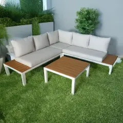 Salotto Vieste Lounge Angolare Bianco In Alluminio Salmar