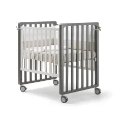 Lettino Evolutivo Trasformer Pali Bianco/Antracite 9in1 con Tessile Ecrù