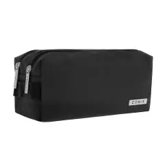 Comix Astuccio Portapenne Scuola 2 Zip Monocolore Nero