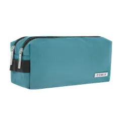 Comix Astuccio Portapenne Scuola 2 Zip Monocolore Avio