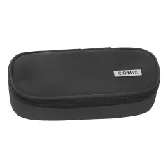 Comix Astuccio Scuola Ovale Organizzato Monocolore Nero