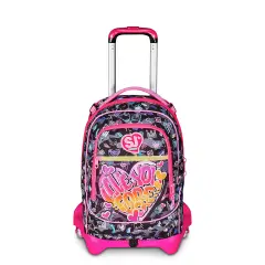 Sj Gang Game-led Girl Zaino Scuola Trolley Jack-3wd+