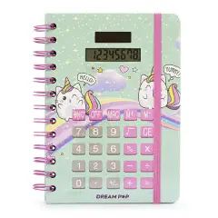 Tri-coastal Design Spiral Notebook con Calcolatrice Caticorn