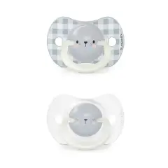 Nightday Set 2 Succhietti con Tettarella In Silicone 0/6m Orso Azzurro