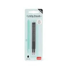 Legami Lovely Friends - Set di 2 ricariche per penna gel, colore: nERO