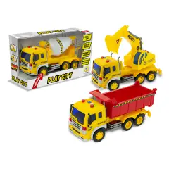 Play City - Camion Da Cantiere 1:16 Con Frizione Luci E Suoni Modelli Assortiti