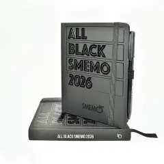 Smemo 12 Mesi 2025/26 13x17 Cm Giornaliera All Black