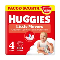 Huggies Little Movers Taglia 4, 150 Pannolini Disney Ultra Dry