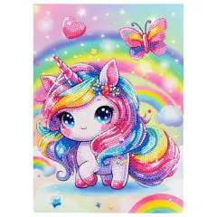 Quadro Crystal Art Kawaii Unicorno Diamantiny