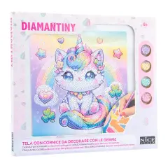 Quadro Crystal Art Kawaii Unicorno con Cuori Diamantiny