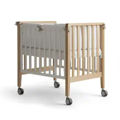 Lettino Evolutivo Win Pali Bianco/Naturale 6in1 Con Tessile Tinta Unita Ecrù