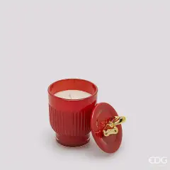 Candela Natalizia Profumata EDG Fiocco Rosso Oro H11 D7 Berry Fruit