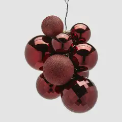 Addobbo Natale Grappolo Palline MirrorMix 10pz Burgundy EDG