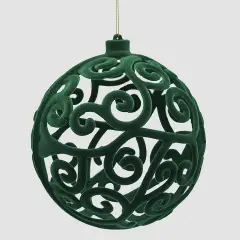 Palla di Natale Velvet Ø15cm Verde Intaglio Elegante
