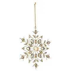 Pendaglio Fiocco Di Neve Natale 19x19 cm Oro