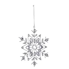 Pendaglio Fiocco di Neve Natale 19x19 cm  Argento