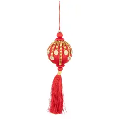 Sfera Natalizia Fringe Rosso con Nappa Ø80 Cm