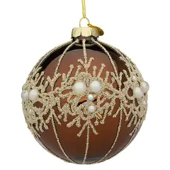 Sfera Vetro Gem Natalizia Marrone