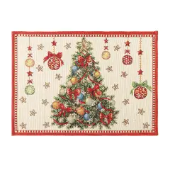 Tovaglietta Natalizia Mabel Bianco con Albero di Natale 48x33