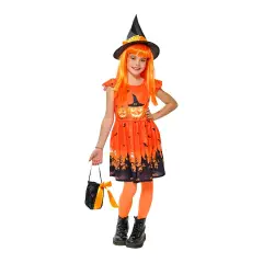 Rubies Costume Strega Zucca Bambina con Cappello e Borsa – Halloween e Feste