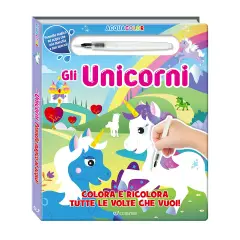 Libro Acquacolor Con Pennarello Magico Ad Acqua - Unicorni