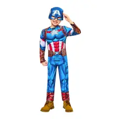 Costume Capitan America Black Line - Taglia S -  7/8 Anni