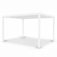 Pergola Bioclimatica, Gazebo 3x4 Metri con Lamelle Orientabili, Acciaio e Alluminio, Bianco