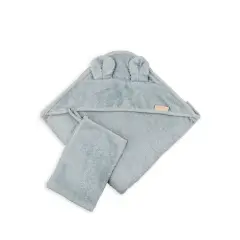 Asciugamano Neonato Bamboom Con Orecchie-Guanto e Cappuccio 75x75 warm Ocean