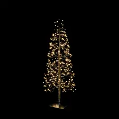Albero di Natale Faggio Slim 1224 LED, Altezza 210 cm, Finitura Nero