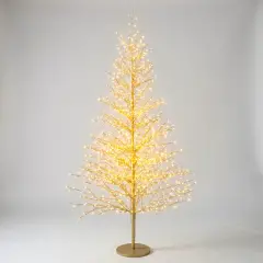 Albero di Natale Faggio Classico 1940 LED, Altezza 180 cm, Finitura Oro