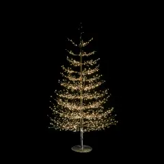 Albero di Natale Faggio Classico 1440 LED, Altezza 150 cm, Finitura Nero