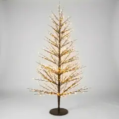 Albero di Natale Faggio Classico 1440 LED, Altezza 150 cm, Finitura Nero