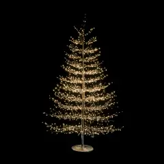 Albero di Natale Faggio Classico 1940 LED, Altezza 180 cm, Finitura Nero