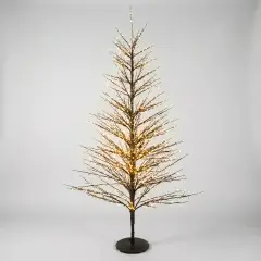 Albero di Natale Faggio Classico 1940 LED, Altezza 180 cm, Finitura Nero