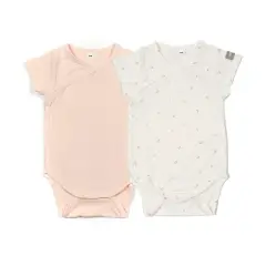 Body Maniche Corte Tulips/Rosa Mix - Taglia 6 Mesi - 2 Pezzi Rosa e Bianco
