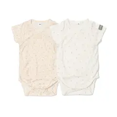 Body Maniche Corte Print Flower Mix - Taglia 0-1 Mese- 2 Pezzi Rosa e Bianco