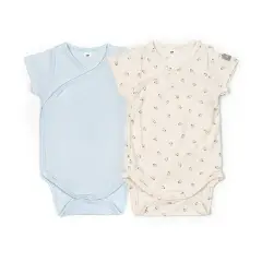 Body Maniche Corte Print Fish Mix - Taglia 0-1 Mese- 2 Pezzi Rosa e Azzurro