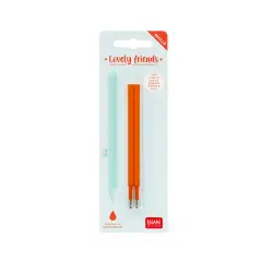 Legami Lovely Friends - Set di 2 ricariche per penna gel, colore: arancione