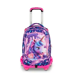 Zaino Scuola Trolley SJ Gang Pixie Unicorn Jack 8 Ruote 34 Litri