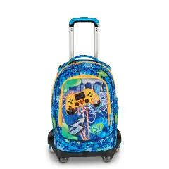Zaino Scuola Trolley SJ Gang Joyful Pins Boy 8 Ruote 34 Litri