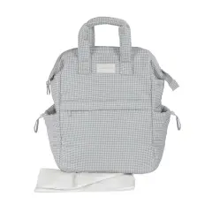 Zaino Little Bloom Vichy Grigio Pasito a Pasito