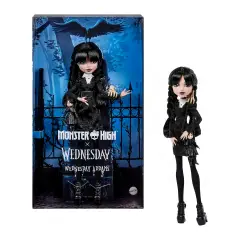 Monster High x Mercoledì Bambola con abito nero JNJ91