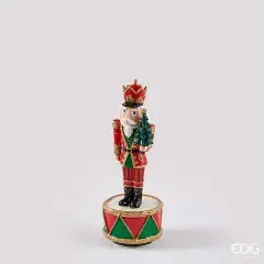 EDG Carillon Soldatino Schiaccianoci H22 cm Red Green